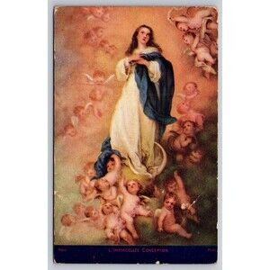 Postcard The Immaculate Conception Painting L' Immacclee Paris c1910 Antique